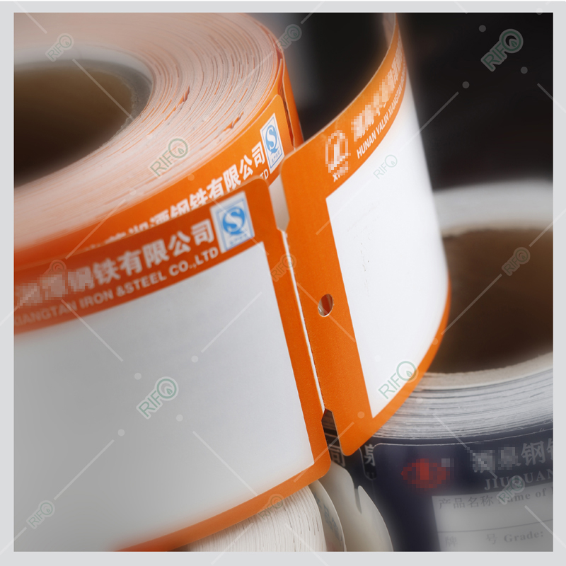 Steel Bar Iron Bar Hang Tag Materials with SGS Certified, High Temperature Transfer PET Labels